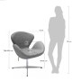 Дизайнерское кресло SWAN CHAIR серый - 4