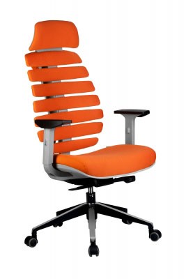 Кресло для руководителя Riva Chair RCH SHARK+Оранжевая ткань
