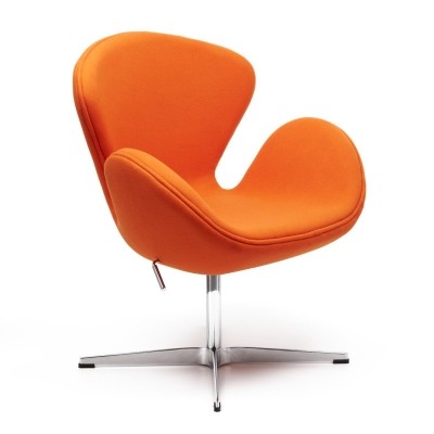 Дизайнерское кресло SWAN CHAIR оранжевый, кашемир